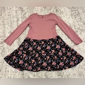 Tea Collection Pink and Black Floral Dress